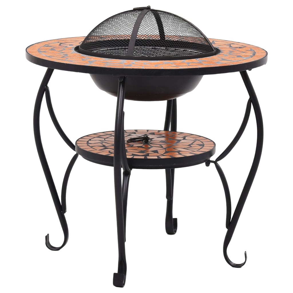 Mosaik-Feuerstelle Terrakotta 68 cm Keramik