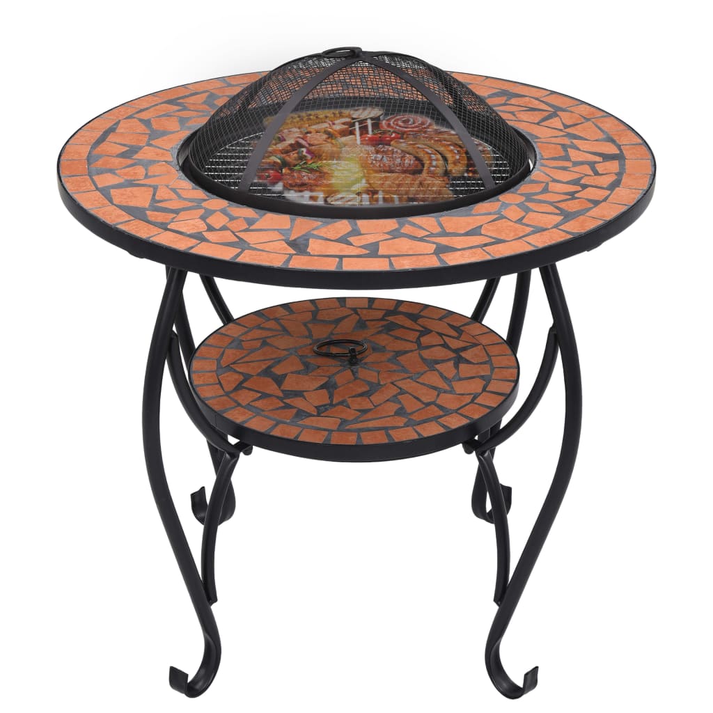 Mosaik-Feuerstelle Terrakotta 68 cm Keramik