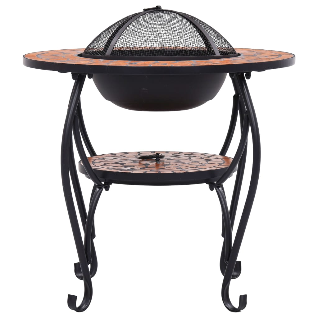Mosaik-Feuerstelle Terrakotta 68 cm Keramik