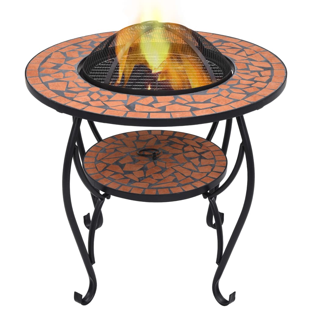 Mosaik-Feuerstelle Terrakotta 68 cm Keramik