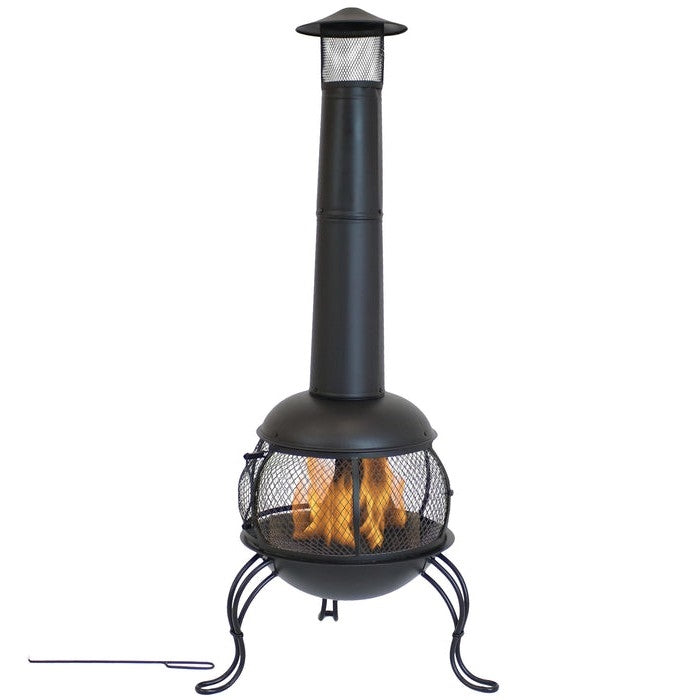 Schwarze Gusseisen-Chiminea den Aussenbereich