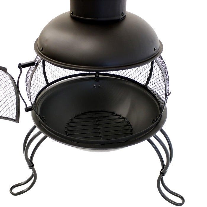 Schwarze Gusseisen-Chiminea den Aussenbereich