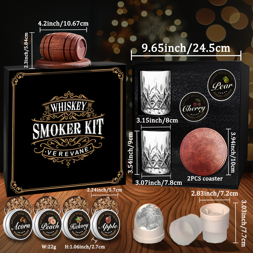 Whiskey Smoker Set mit 6 Holz-Aromen & Zubehör