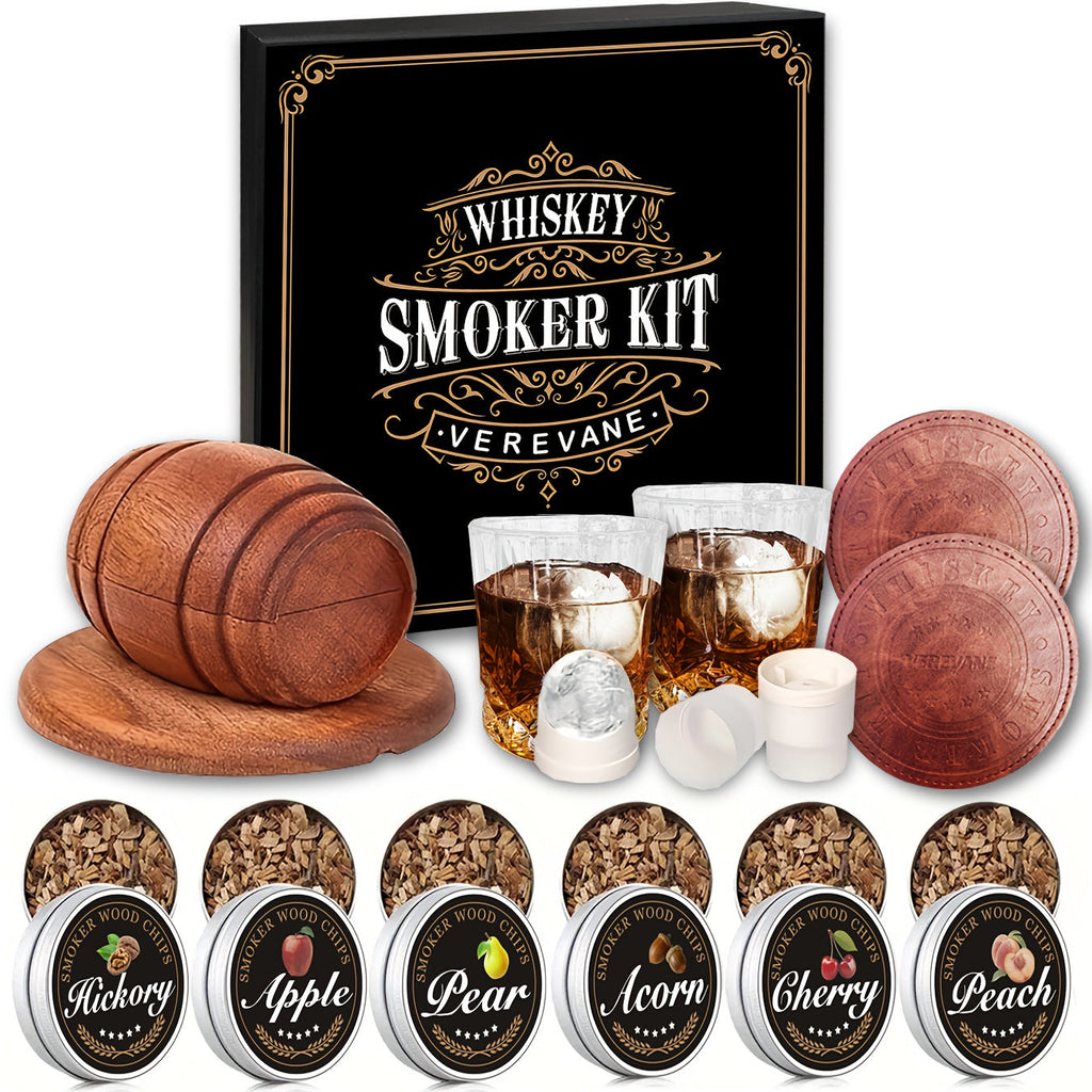 Whiskey Smoker Set mit 6 Holz-Aromen & Zubehör