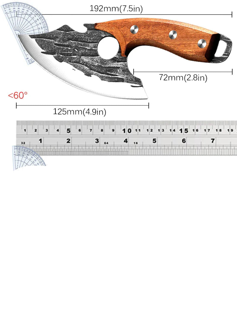 Handgeschmiedetes Metzgermesser - Professionelles Ausbeinmesser & Fleischbeil