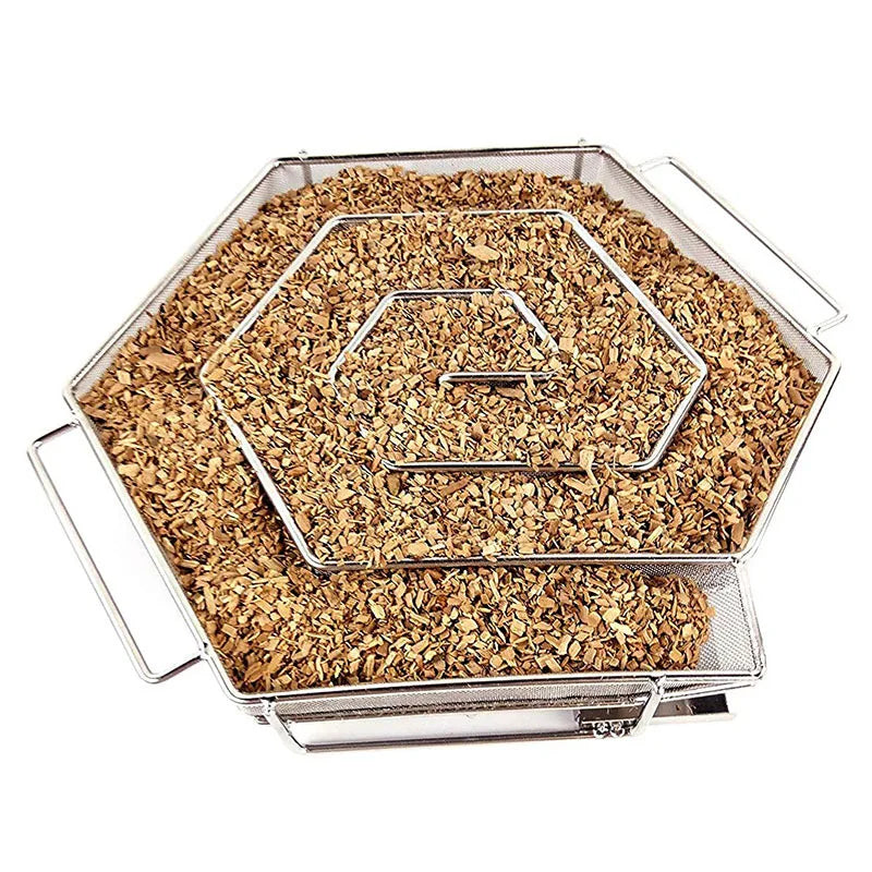 Sechseckiger BBQ Smoker in Silber