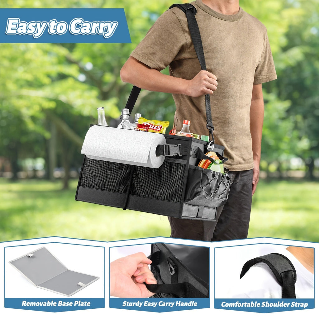 Grill-Koffer mit Papierhandtuchhalter und Ablagefächern